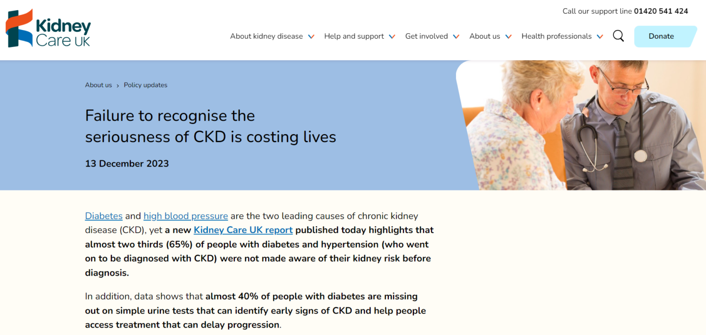 Failure to recognise the seriousness of CKD is costing lives