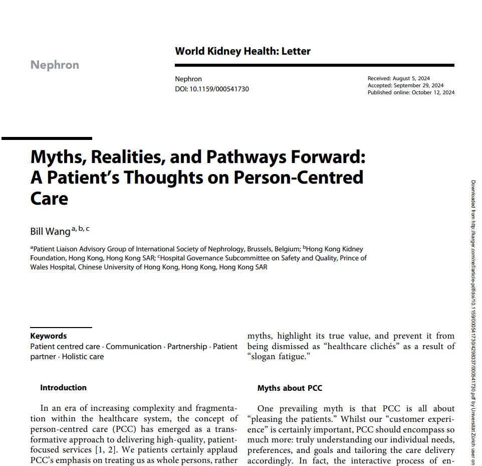 Myths, Realities, and Pathways Forward: A Patient’s Thoughts on Person-Centred Care