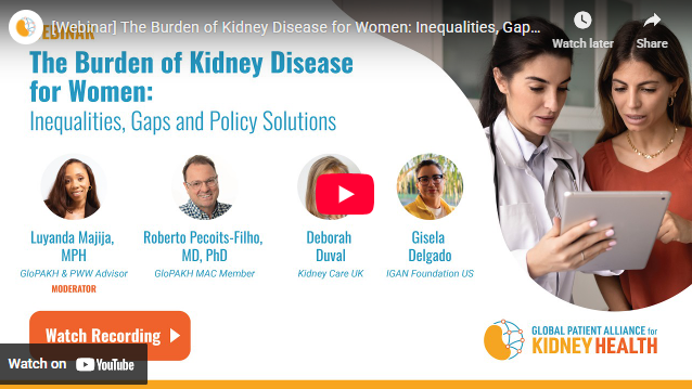 [Webinar] The Burden of Kidney Disease for Women: Inequalities, Gaps and Policy Solutions